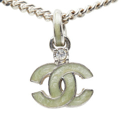 シャネル ココマーク ペンダント ネックレス 04P シルバー メタル ラインストーン レディース CHANEL 【中古】