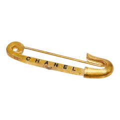 シャネル 安全ピン ロゴ ブローチ 01A刻印 ゴールド メッキ レディース CHANEL 【中古】