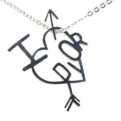 ディオール I LOVE DIOR ハート アロー ネックレス シルバー メタル レディース Dior 【中古】