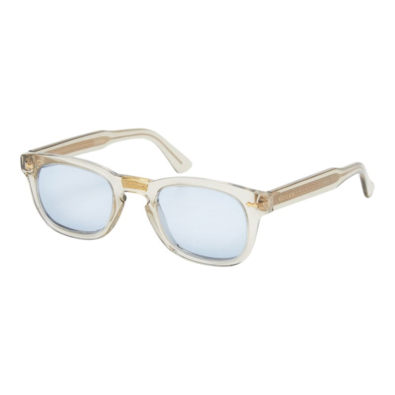 グッチ メガネ 眼鏡 サングラス 度入り カラーレンズ GG0182S クリア ゴールド プラスチック メンズ GUCCI 【中古】