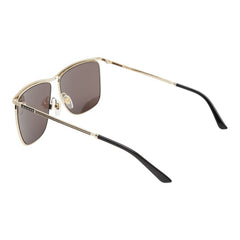 グッチ サングラス スクエア GG0821S ゴールド ブラック メタル プラスチック メンズ GUCCI 【中古】