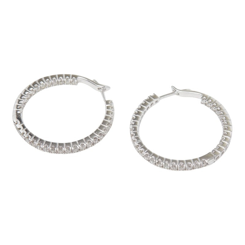 K18WG ホワイトゴールド ダイヤ1.12ct ピアス レディース 【中古】