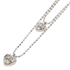 K18WG ホワイトゴールド ダイヤ0.14ct ダイヤ0.08ct ペンダント ネックレス レディース 【中古】