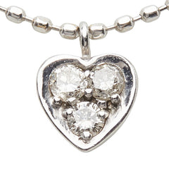 K18WG ホワイトゴールド ダイヤ0.14ct ダイヤ0.08ct ペンダント ネックレス レディース 【中古】