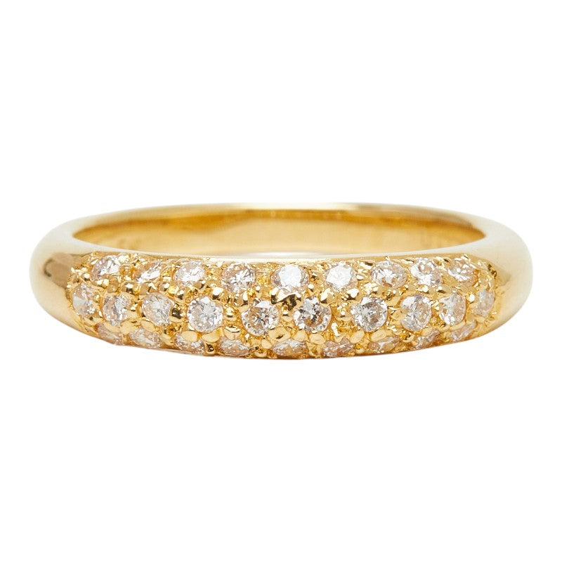 K18YG イエローゴールド ダイヤ1.16ct パヴェリング リング 指輪 レディース 11号 【中古】
