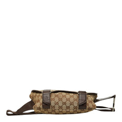 グッチ GGキャンバス ボディバッグ ウエストバッグ 145851 ベージュ ブラウン キャンバス レザー レディース GUCCI 【中古】