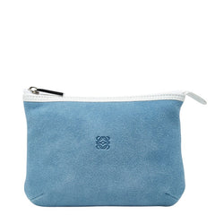 ロエベ アナグラム ポーチ ブルー スウェード レディース LOEWE 【中古】