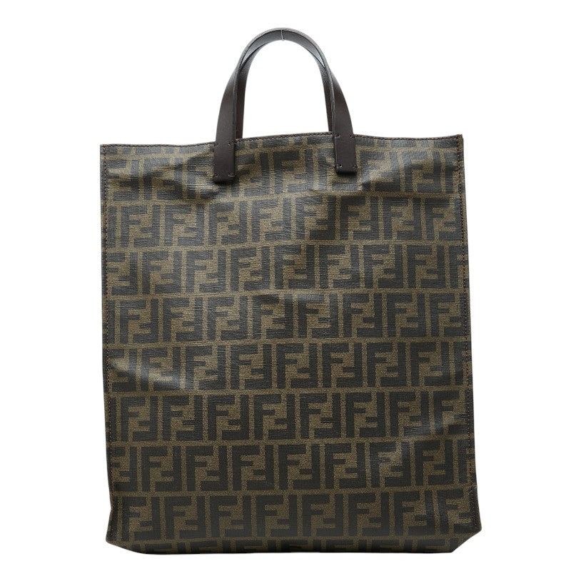 フェンディ ズッカ トートバッグ ハンドバッグ 8BH173 ブラウン PVC レザー レディース FENDI 【中古】
