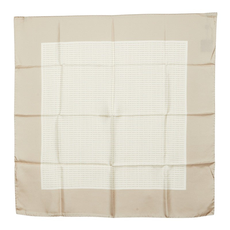 バーバリー ロゴ スカーフ ベージュ ホワイト シルク レディース BURBERRY 【中古】