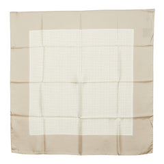 バーバリー ロゴ スカーフ ベージュ ホワイト シルク レディース BURBERRY 【中古】