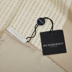 バーバリー ロゴ スカーフ ベージュ ホワイト シルク レディース BURBERRY 【中古】