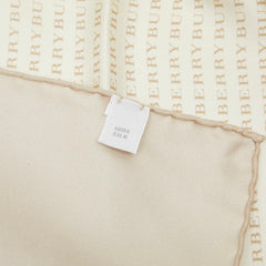 バーバリー ロゴ スカーフ ベージュ ホワイト シルク レディース BURBERRY 【中古】