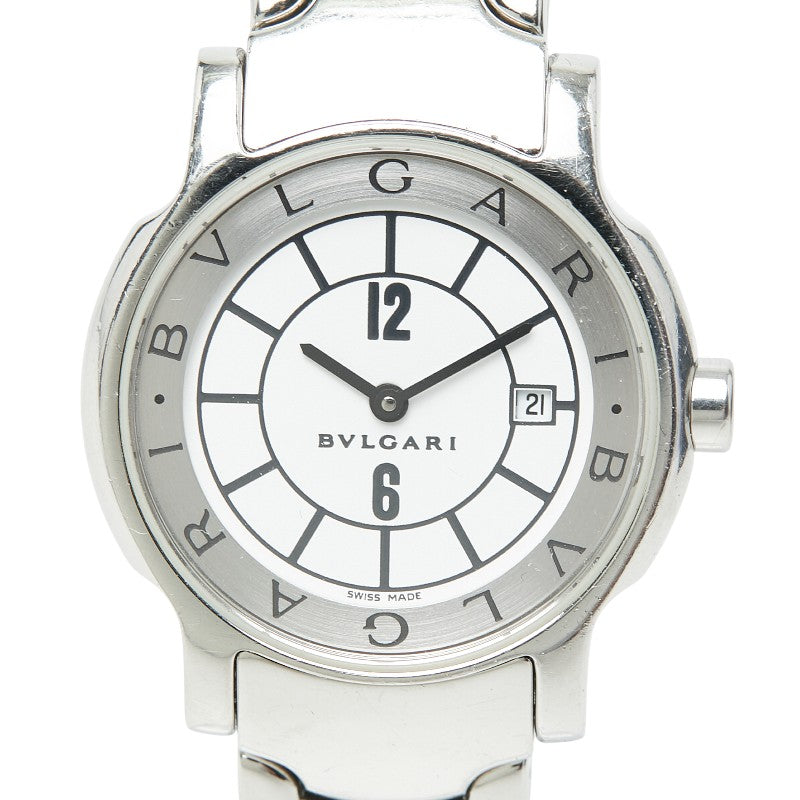 ブルガリ ソロテンポ 腕時計 ST29S クオーツ ホワイト文字盤 ステンレススチール レディース BVLGARI 【中古】