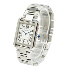 カルティエ タンクソロ SM 腕時計 W5200013 クオーツ ホワイト文字盤 ステンレススチール レディース CARTIER 【中古】