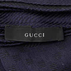 グッチ GGジャガード ストール ネイビー ウール シルク レディース GUCCI 【中古】