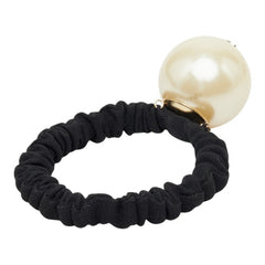 シャネル ココマーク ヘアゴム ヘアアクセサリー 13S ブラック フェイクパール ファブリック レディース CHANEL 【中古】