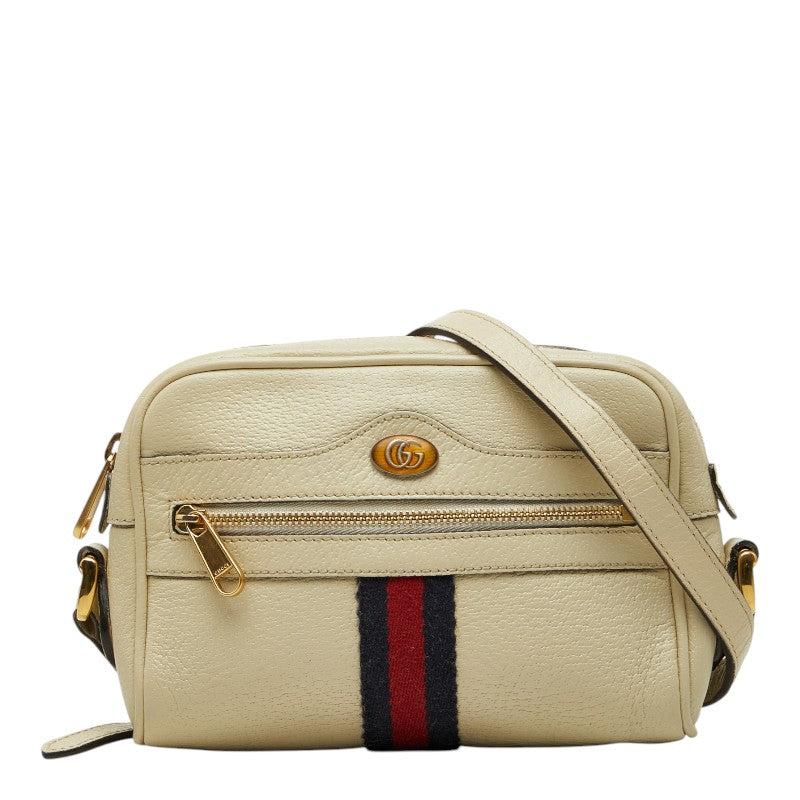 グッチ GGマーモント シェリーライン オフィディア 斜め掛け ショルダーバッグ 517350 アイボリー レザー レディース GUCCI 【中古】