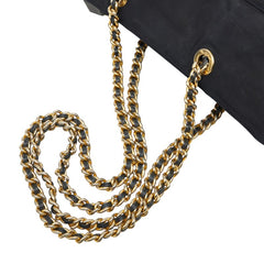 プラダ 三角ロゴプレート テスート キルティング チェーン ショルダー トートバッグ ネイビー ナイロン レディース PRADA 【中古】