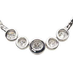 Pt900 プラチナ Pt850 プラチナ ダイヤ1.455ct 5連 ペンダント ネックレス レディース 【中古】