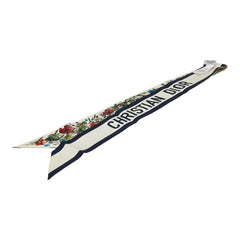 ディオール ミッツァ 花柄 スカーフ ホワイト マルチカラー シルク レディース Dior 【中古】