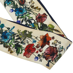ディオール ミッツァ 花柄 スカーフ アイボリー マルチカラー シルク レディース Dior 【中古】