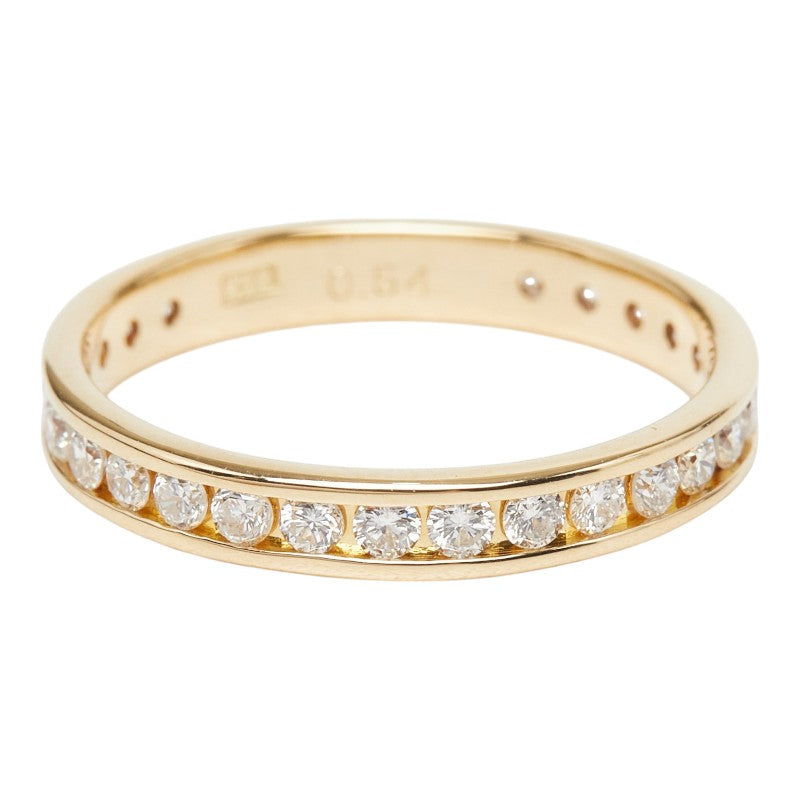 K18YG イエローゴールド ダイヤ0.54ct エタニティリング リング 指輪 レディース 11.5号 【中古】