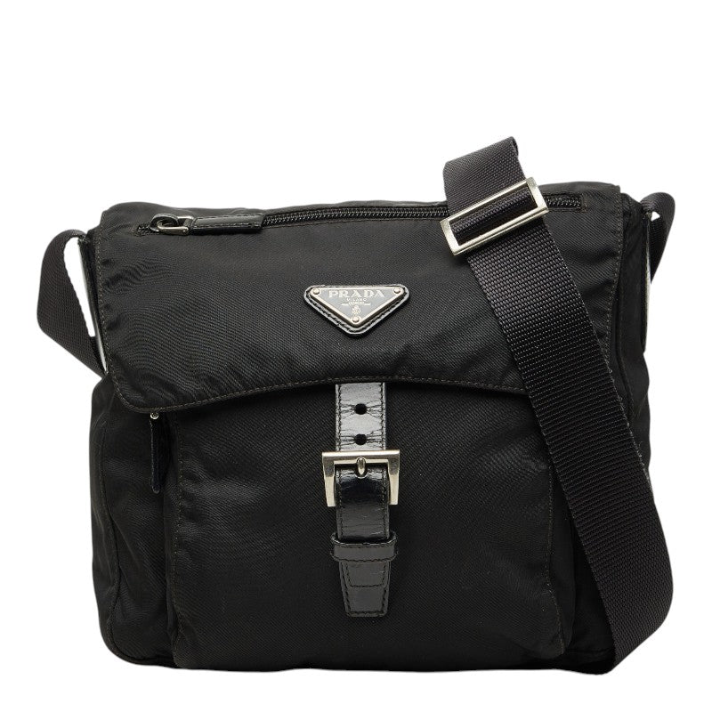 プラダ 斜め掛け ショルダーバッグ BT8994 ブラック ナイロン レザー レディース PRADA 【中古】