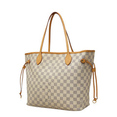 ルイ ヴィトン ダミエ アズール ネヴァーフルMM トートバッグ ショルダーバッグ N41361 ホワイト PVC レザー レディース LOUIS VUITTON 【中古】