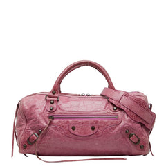 バレンシアガ ザ ツィギー ハンドバッグ ワンショルダーバッグ 128523 ピンク レザー レディース BALENCIAGA 【中古】