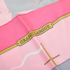 エルメス カレ90 GRAND LARGUE グラン ラルジュ スカーフ 大判 ピンク マルチカラー シルク レディース HERMES 【中古】