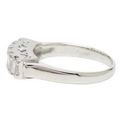 Pt900 プラチナ ダイヤ1.03ct 一文字リング リング 指輪 レディース 12号 【中古】