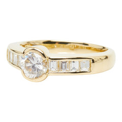 K18YG イエローゴールド ダイヤ0.616ct ダイヤ0.47ct リング 指輪 レディース 9.5号 【中古】