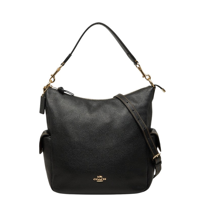 コーチ ペニー 斜め掛け ショルダーバッグ 2way ハンドバッグ 6152 ブラック レザー レディース COACH 【中古】