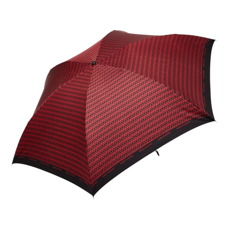 マリオ ヴァレンティノ 折りたたみ傘 雨傘 レッド ブラック ナイロン レディース MARIO VALENTINO 【中古】