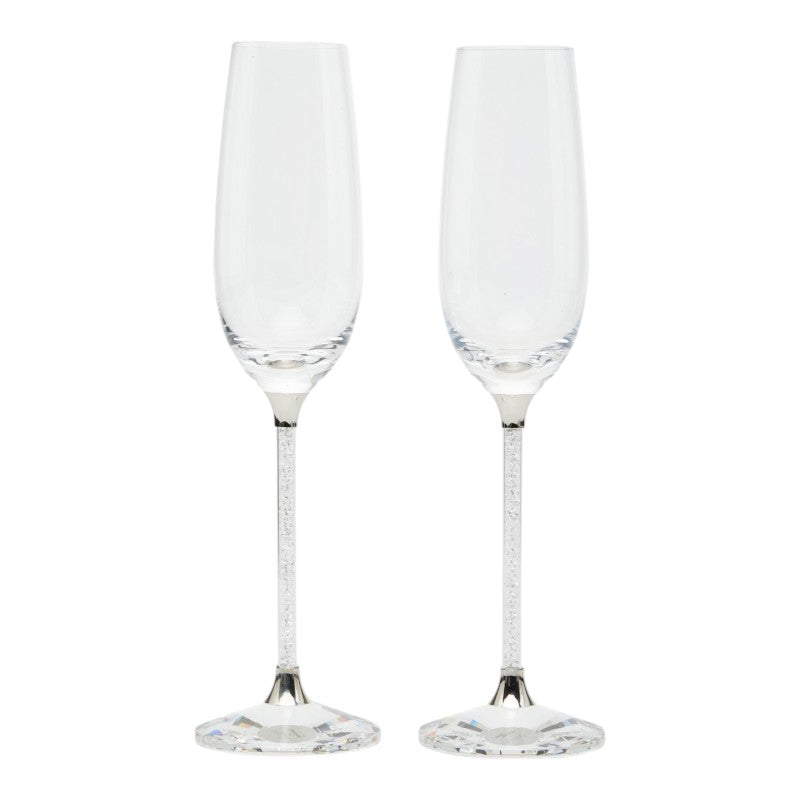 スワロフスキー クリスタルライン シャンパングラス トースティンググラス フルートグラス ペア 255678 クリア ガラス ユニセックス SWAROVSKI 【中古】