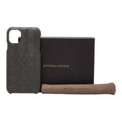 ボッテガヴェネタ イントレチャート iPhoneケース アイフォン ダークカーキグリーン レザー ユニセックス BOTTEGAVENETA 【中古】