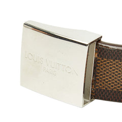 ルイ ヴィトン ダミエ サンチュール キャレ ベルト サイズ:95/38 M6803 ブラウン PVC レザー メンズ LOUIS VUITTON 【中古】
