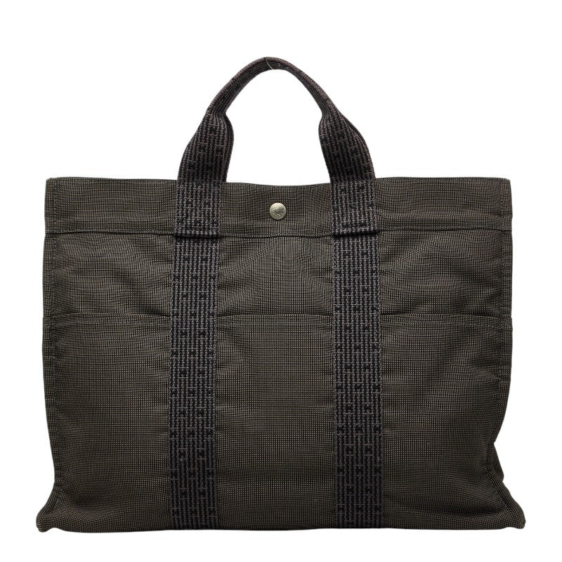 エルメス エールラインMM トートバッグ グレー キャンバス レディース HERMES 【中古】