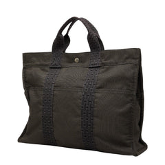 エルメス エールラインMM トートバッグ グレー キャンバス レディース HERMES 【中古】