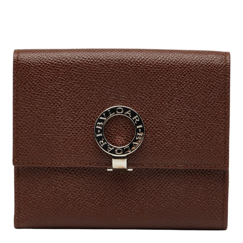 ブルガリ ブルガリブルガリ 二つ折り財布 ブラウン レザー レディース BVLGARI 【中古】