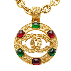 シャネル ココマーク グリポア ネックレス ゴールド メッキ レディース CHANEL 【中古】