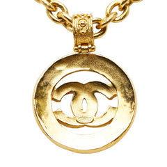 シャネル ココマーク グリポア ネックレス ゴールド メッキ レディース CHANEL 【中古】