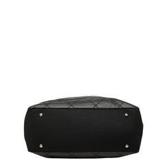 シャネル ココマーク パリビアリッツMM トートバッグ ブラック レザー コーティングキャンバス レディース CHANEL 【中古】