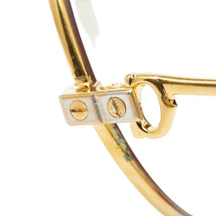 カルティエ サントス ツーブリッジ メガネ メガネフレーム 度入り ゴールド メッキ レディース CARTIER 【中古】