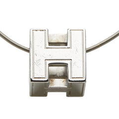 エルメス カージュドアッシュ Hキューブ ネックレス シルバー メタル レディース HERMES 【中古】
