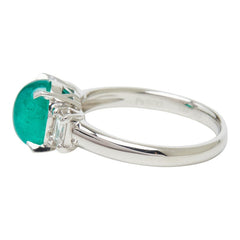 Pt900 プラチナ エメラルド2.33ct ダイヤ0.31ct リング 指輪 レディース 14号 【中古】