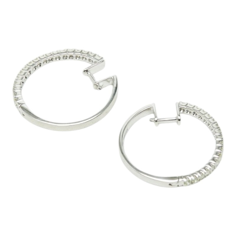 K14WG ホワイトゴールド ダイヤ1.08ct ハーフエタニティ リングピアス ピアス レディース 【中古】