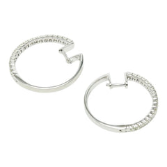 K14WG ホワイトゴールド ダイヤ1.08ct ハーフエタニティ リングピアス ピアス レディース 【中古】