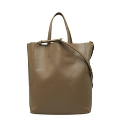 セリーヌ バーティカル カバ スモール ハンドバッグ ショルダーバッグ 2WAY グレージュ レザー レディース CELINE 【中古】