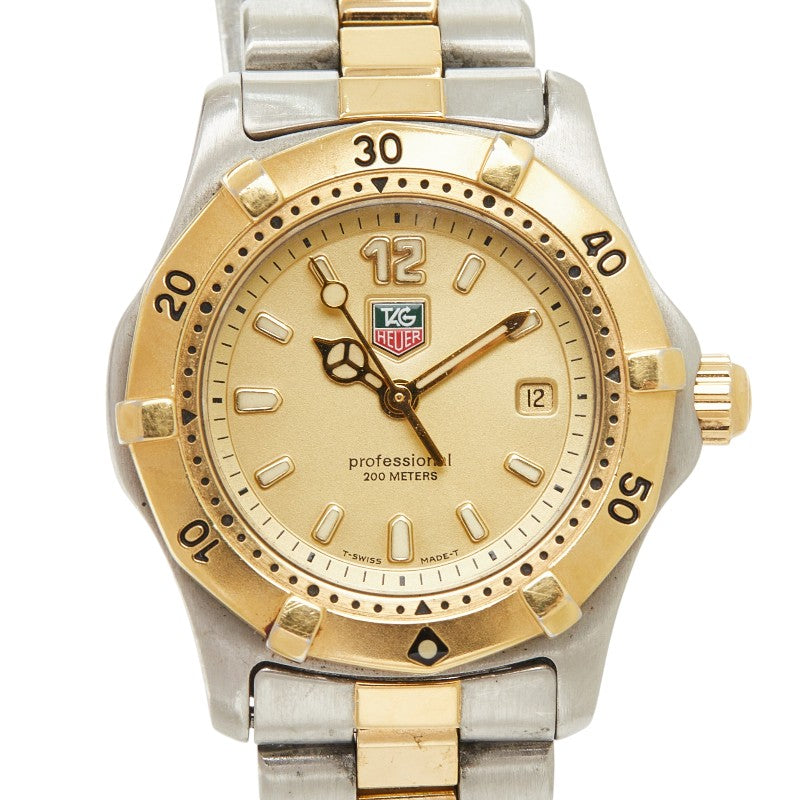 タグホイヤー プロフェッショナル 200 腕時計 WK1321 クオーツ ゴールド文字盤 ステンレススチール レディース TAG HEUER 【中古】